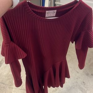 mia joy size 10 cranberry long sleeve dress